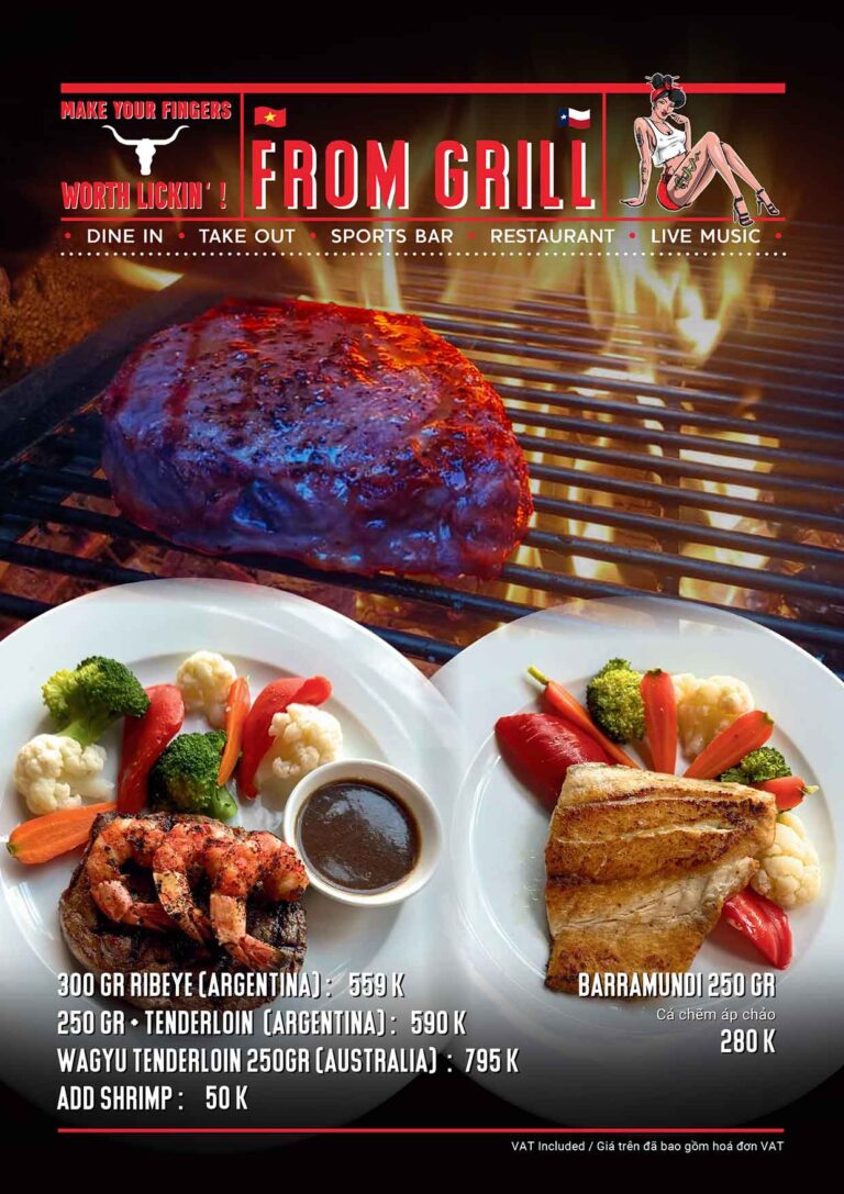 Dirty Fingers Menu - From The Grill