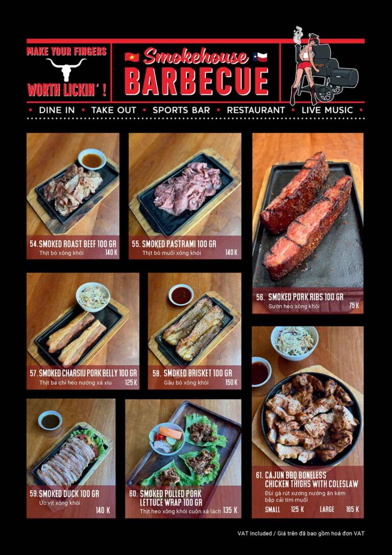 Dirty Fingers Menu - Smokehouse BBQ
