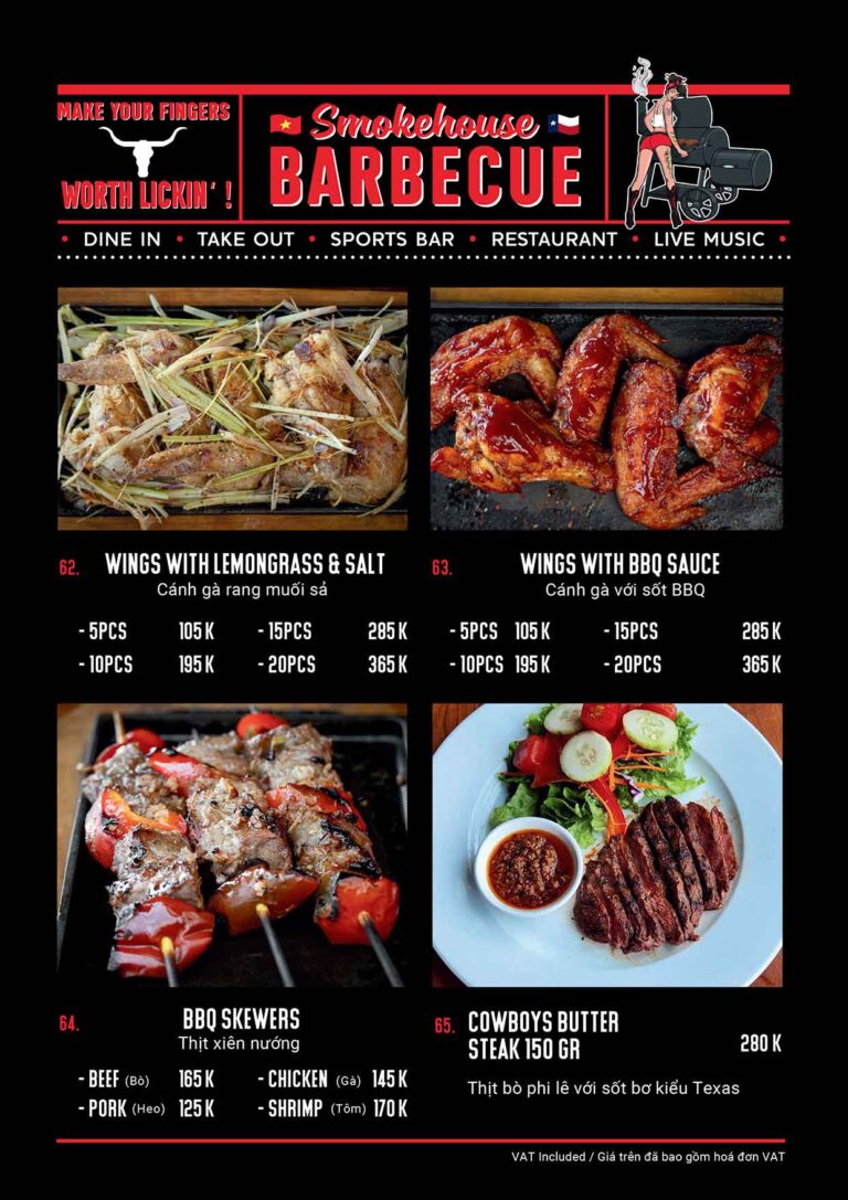 Dirty Fingers Menu - Smokehouse BBQ