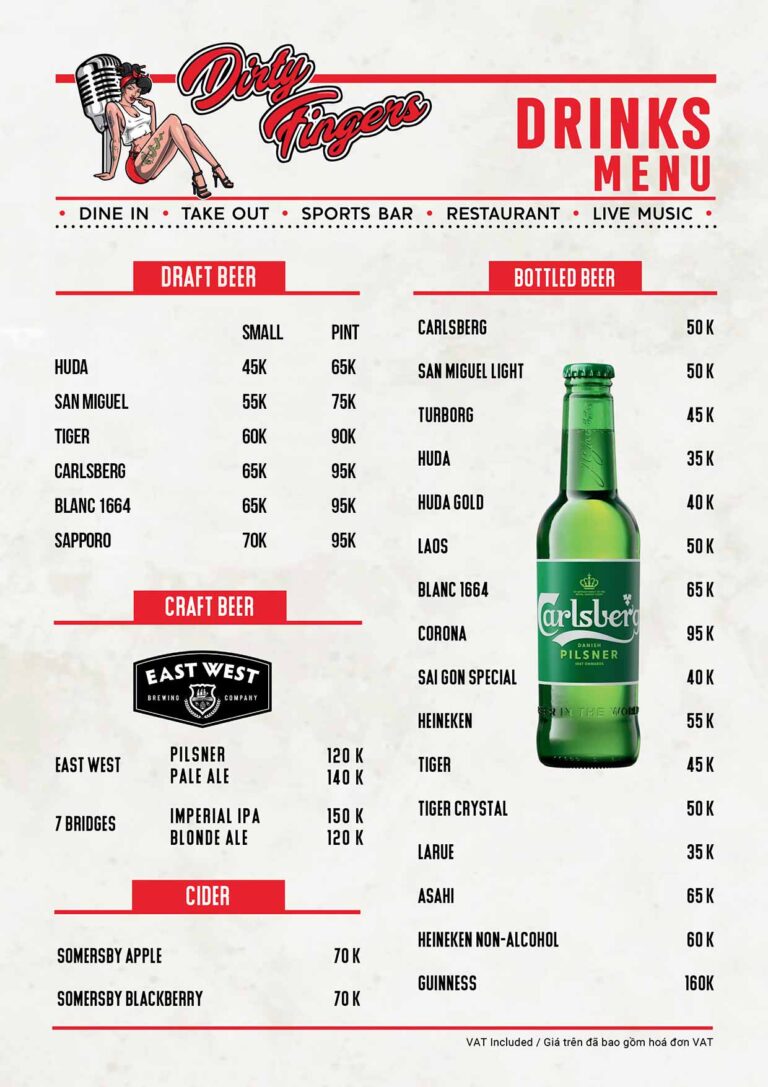 Dirty Fingers - Menu