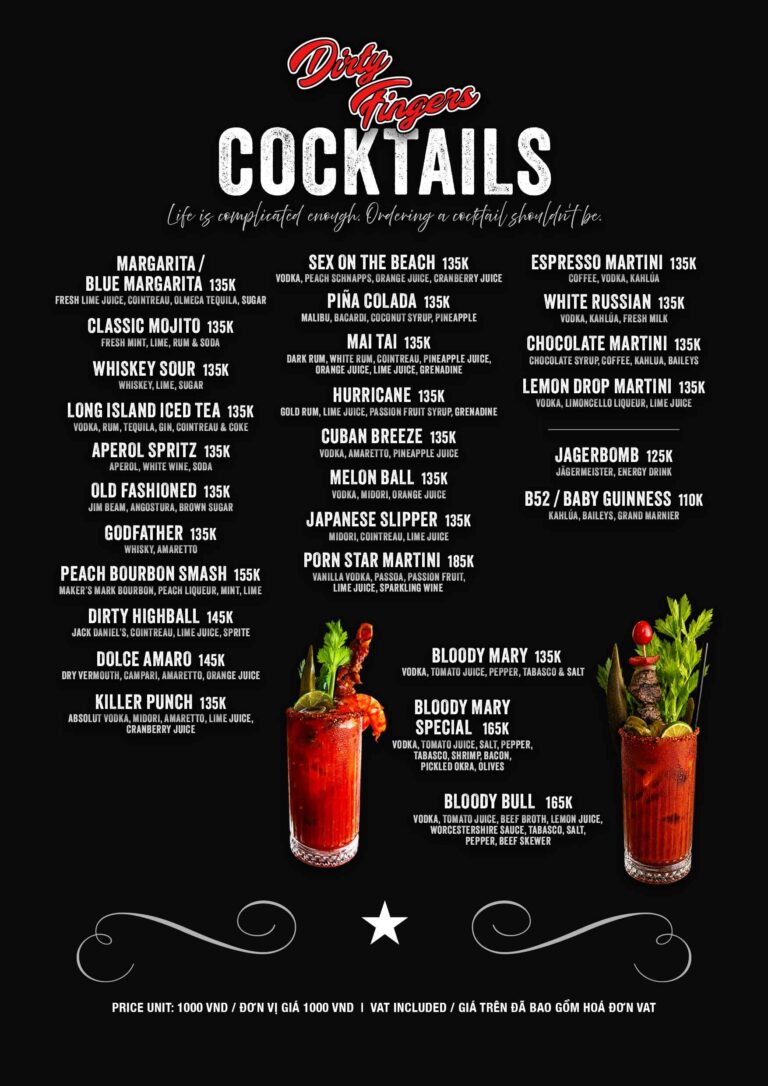 DFmenu cocktails